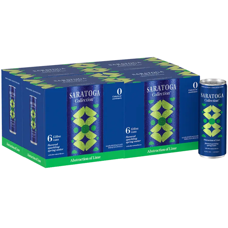 Saratoga Collection™ Abstraction of Lime Flavored Sparkling Spring Water, 4-6 Packs of 12 fl oz Cans