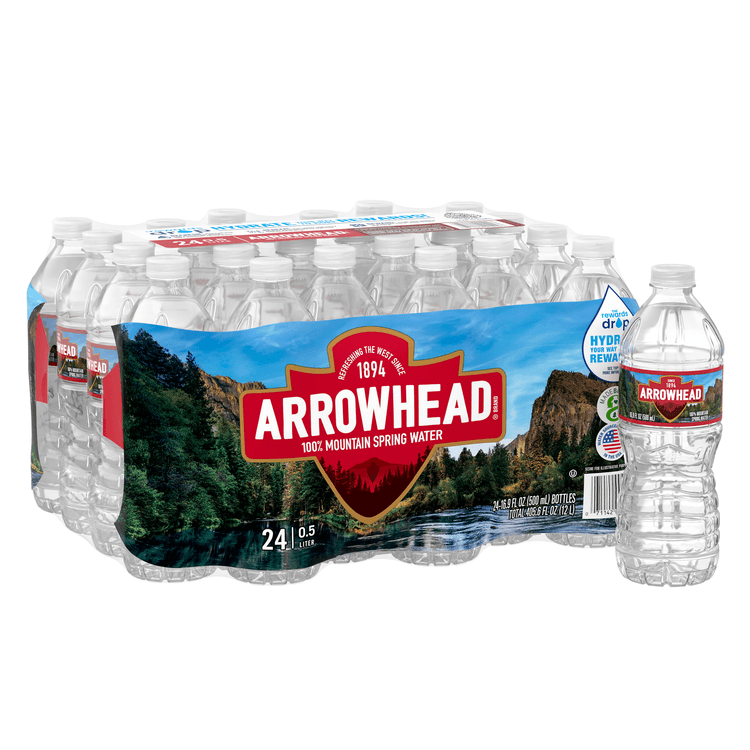 Arrowhead® Mountain Spring Water .5 Liter (16.9 fl oz) - Bottle - Case of 24