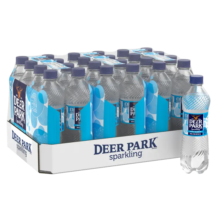 Deer Park Sparkling Water, Simply Bubbles, 16.9 oz. Bottles (Pack of 24)