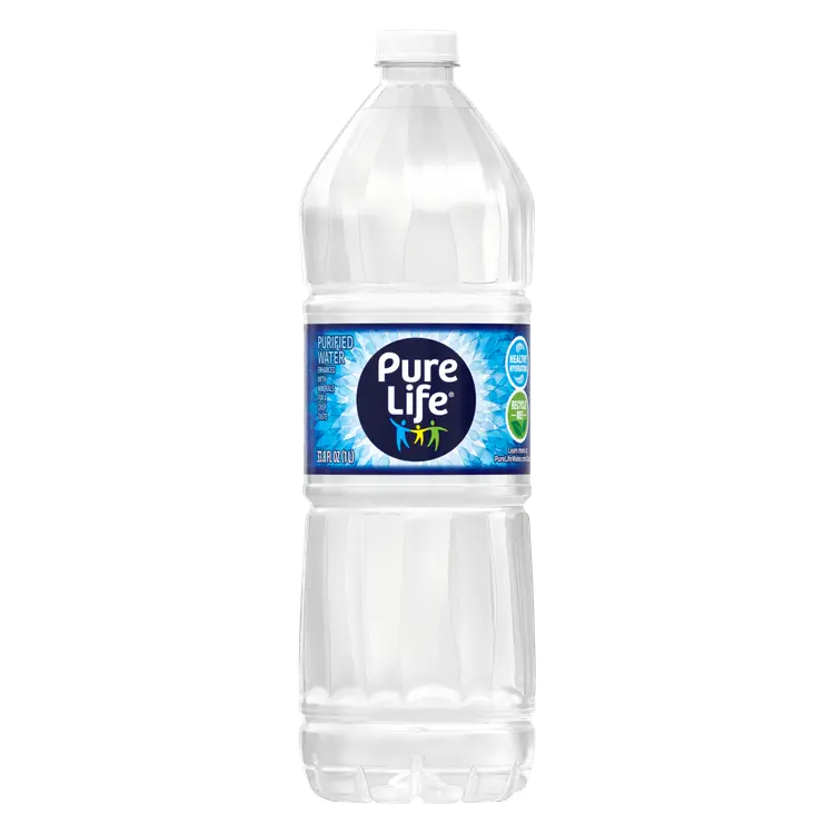 Pure Life® Purified Water 1 Liter (33.8 fl oz) - Bottle - Case of 18
