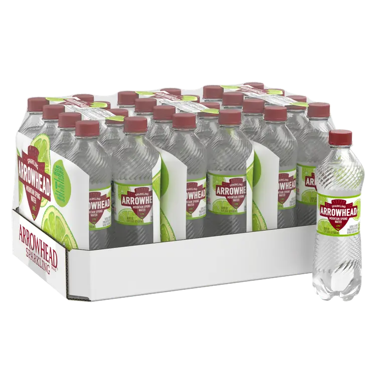 Arrowhead Sparkling Water, Zesty Lime, 16.9 oz. Bottles (Pack of 24)