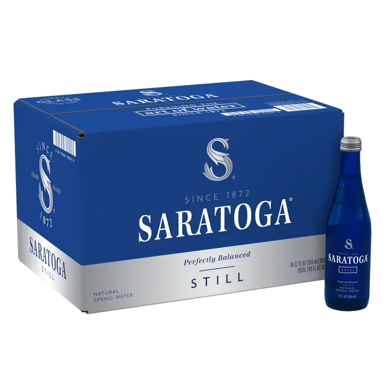Saratoga® Spring Water -12 fl oz - Glass Bottle - Case of 24