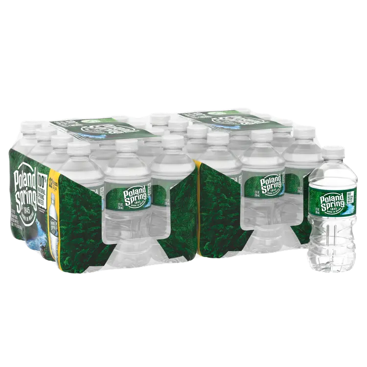 POLAND SPRING Brand 100% Natural Spring Water, 12-ounce plastic bottles (Pack of 24)