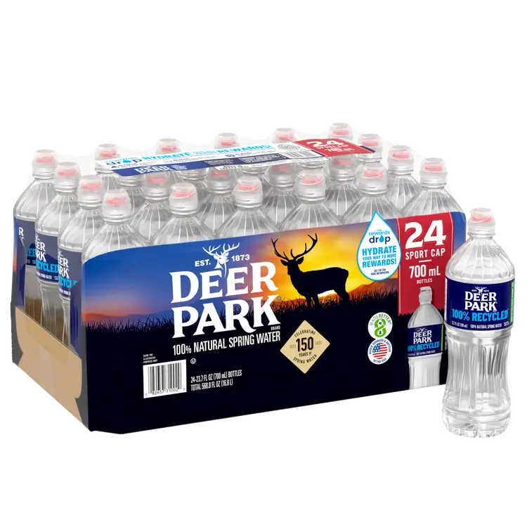 DEER PARK Brand 100% Natural Spring Water, 23.7-ounce plastic sport cap bottles (Pack of 24)
