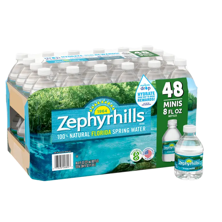 Zephyrhills® Spring Water.5 Pint (8 fl oz) - Bottle - Case of 48
