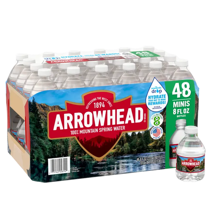 Arrowhead® Mountain Spring Water .5 Pint (8 fl oz) - Case of 48