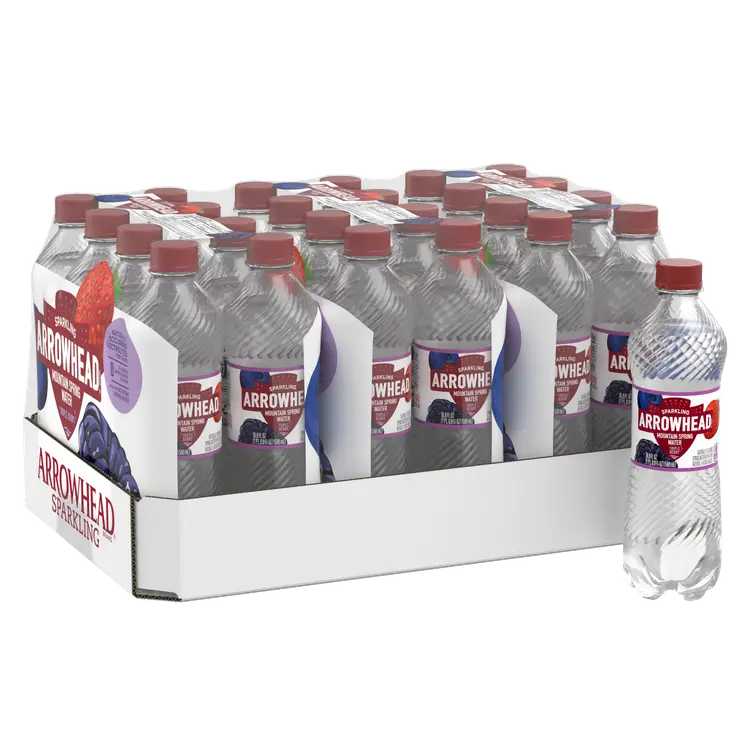 Arrowhead Sparkling Water, Triple Berry, 16.9 oz. Bottles (Pack of 24)
