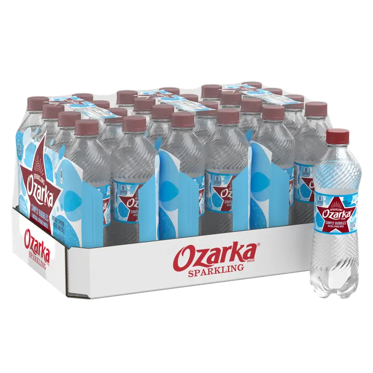 Ozarka Sparkling Water, Simply Bubbles, 16.9 oz. Bottles (Pack of 24)