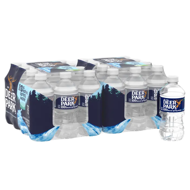 DEER PARK Brand 100% Natural Spring Water, 12-ounce plastic bottles (Pack of 24)