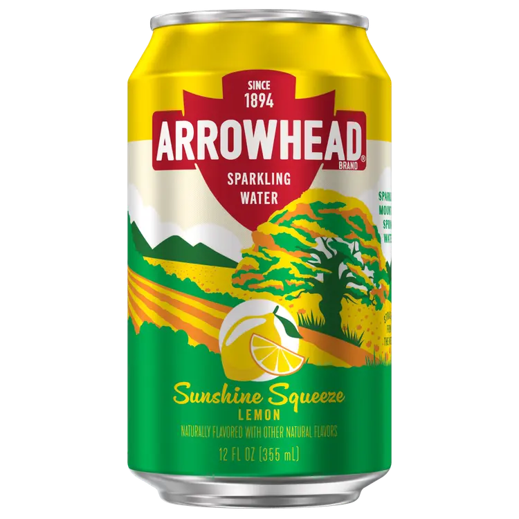 Arrowhead® Brand Sparkling Mountain Spring Water - Sunshine Squeeze - Lemon - Aluminum Can 12 oz (Pack of 24)