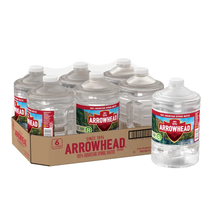 ARROWHEAD Brand 100% Mountain Spring Water, 101.4-ounce plastic jugs (Pack of 6)