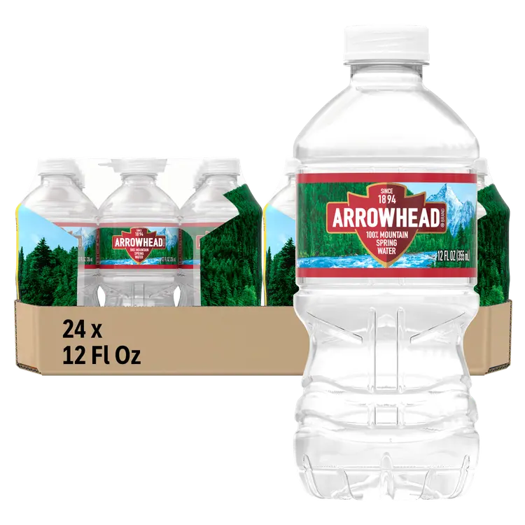 ARROWHEAD Brand 100% Mountain Spring Water, 12-ounce plastic bottles (Pack of 24)