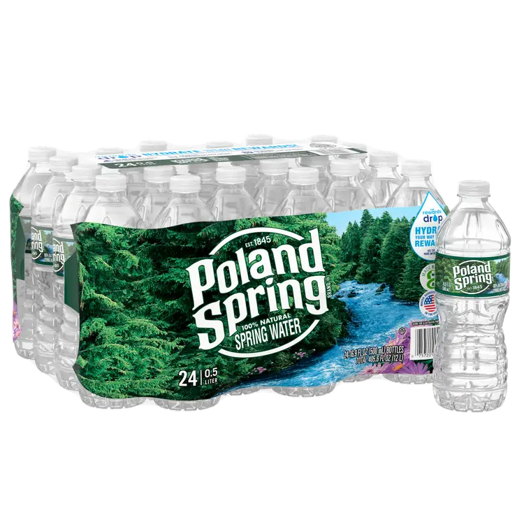 Poland Spring® Brand Spring Water .5 Liter (16.9 fl oz) - Bottle - Case of 24