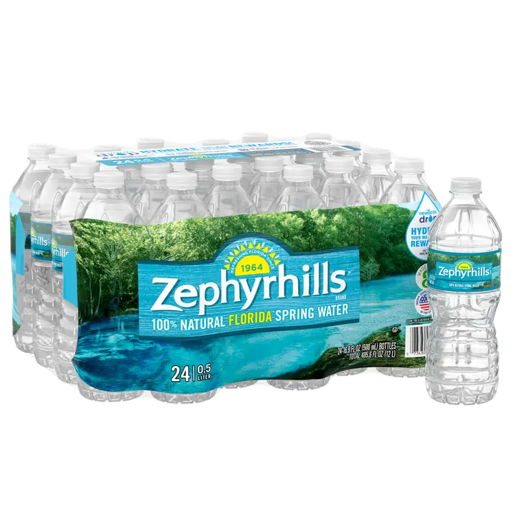 Zephyrhills® Spring Water .5 Liter (16.9 fl oz) - Bottle - Case of 24