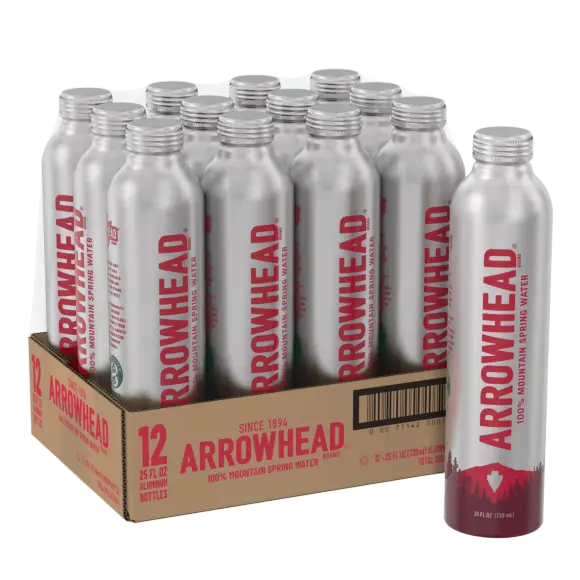 Arrowhead® Mountain Spring Water - 25 fl oz - Aluminum Bottle - Case of 12