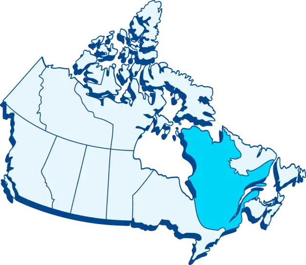 Labrador Source water delivery Canadian map highlighting Quebec